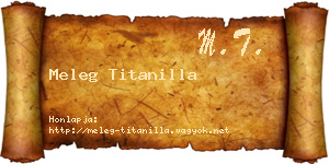 Meleg Titanilla névjegykártya